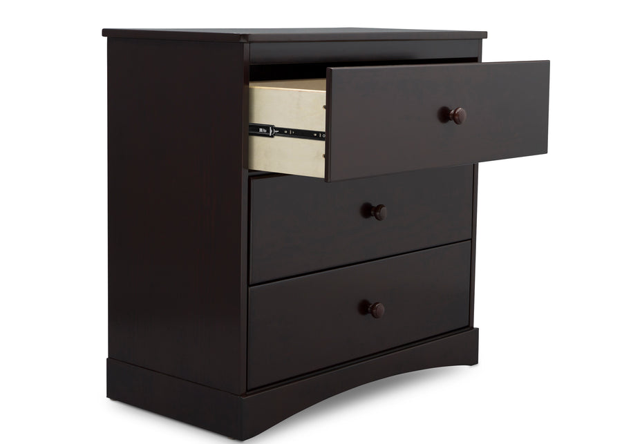 Dark Chocolate (207) 21-Skylar 3 Drawer Dresser with Changing Top and Interlocking Drawers