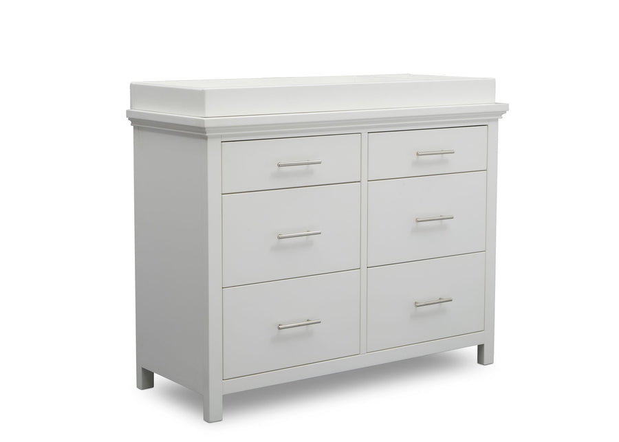 Simmons Kids Bianca White (130) Avery 6 Drawer Dresser with Changing Top, Right Silo View 4-Avery 6 Drawer Dresser with Changing Top