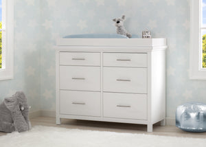 Simmons Kids Bianca White (130) Avery 6 Drawer Dresser with Changing Top, Hangtag View 0-Avery 6 Drawer Dresser with Changing Top