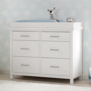 Bianca White (130) 8-Avery 6 Drawer Dresser with Changing Top