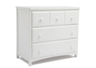 White dresser with four drawers on a white background 12-3 Drawer Dresser with Interlocking Drawers