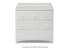 White dresser with four drawers on a white background 14-3 Drawer Dresser with Interlocking Drawers