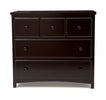 Dark brown dresser with four drawers on a white background 17-3 Drawer Dresser with Interlocking Drawers