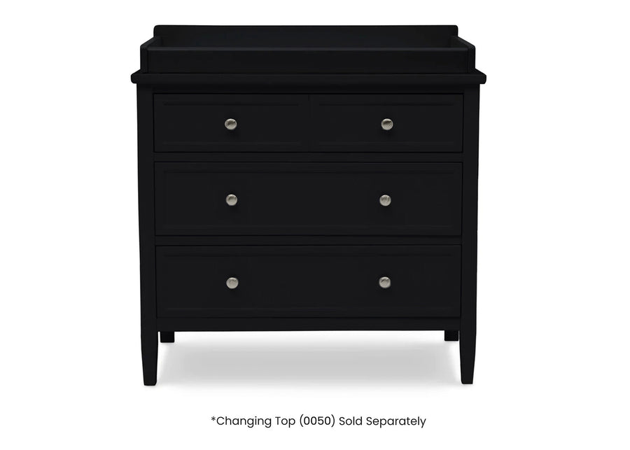 Black (001) 2-Epic 3 Drawer Dresser with Interlocking Drawers