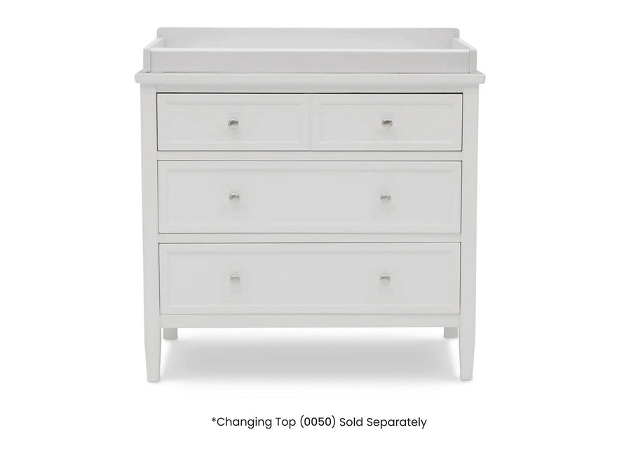 Bianca White (130) 18-Epic 3 Drawer Dresser with Interlocking Drawers