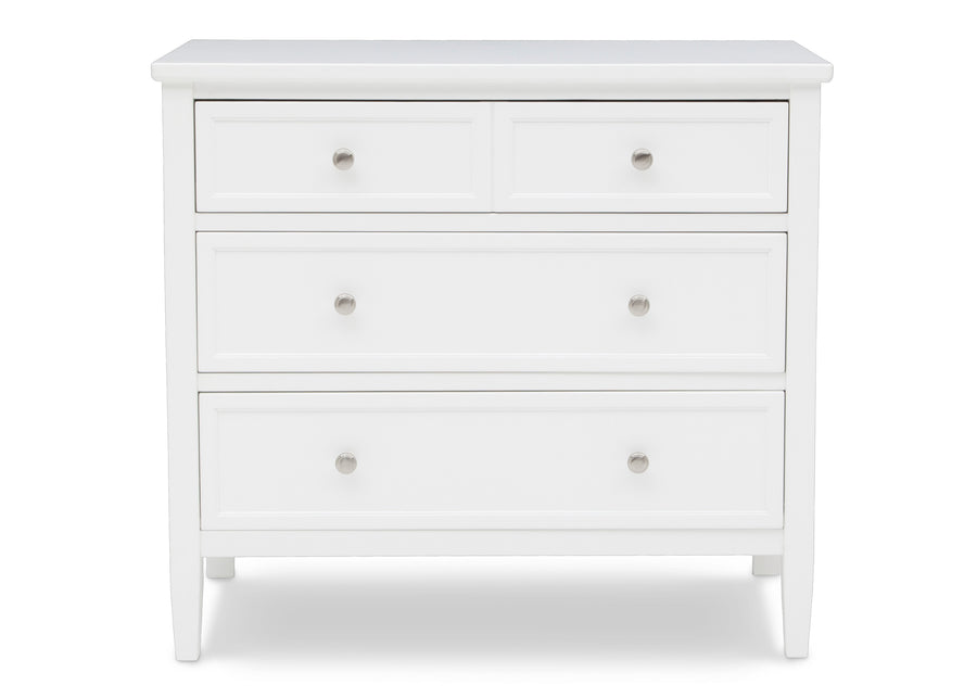 Bianca White (130) 6-Epic Place 3 Drawer Dresser with Interlocking Drawers