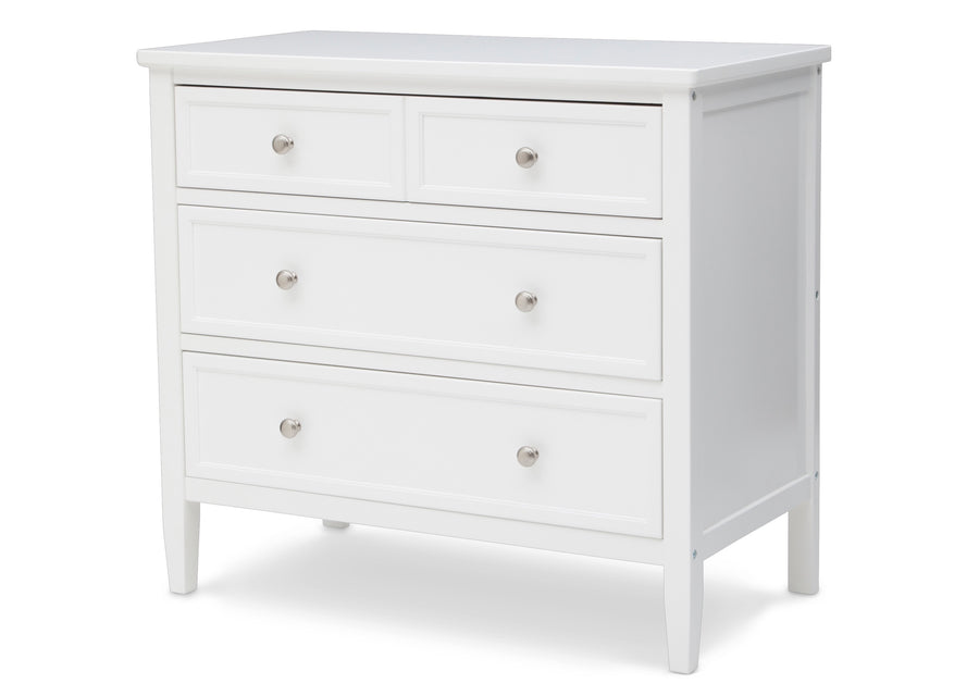 Bianca White (130) 5-Epic Place 3 Drawer Dresser with Interlocking Drawers