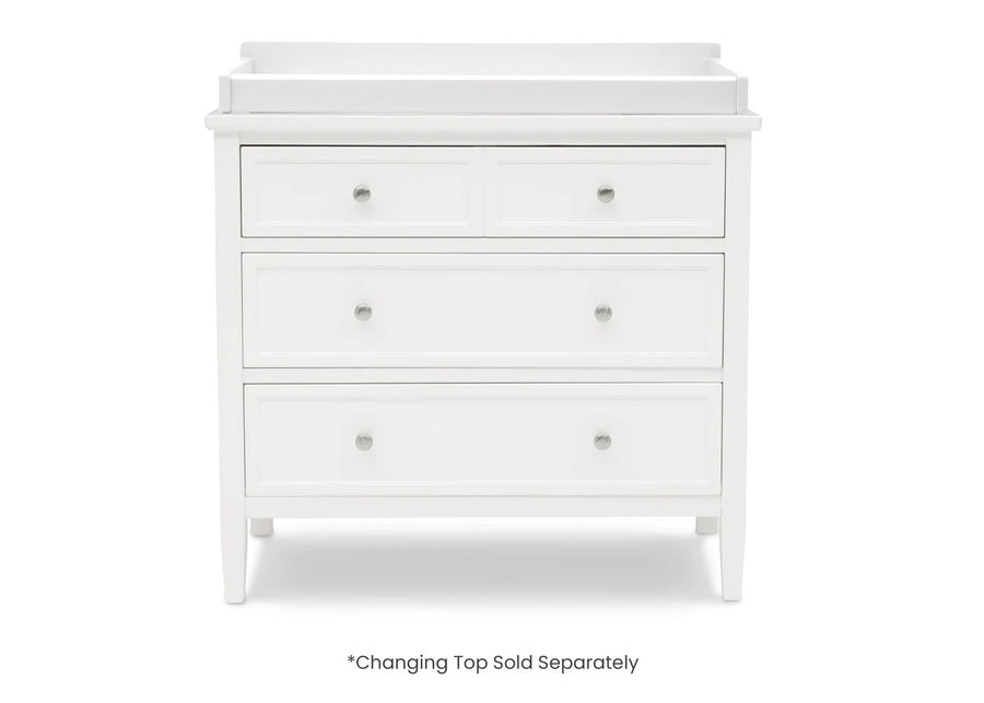 Bianca White (130) 3-Epic Place 3 Drawer Dresser with Interlocking Drawers