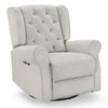 DCB: Light Grey Velvet (1484) 10-Emmie Electronic Power Recliner and Swivel Glider with USB Port in LiveSmart Performance Fabric