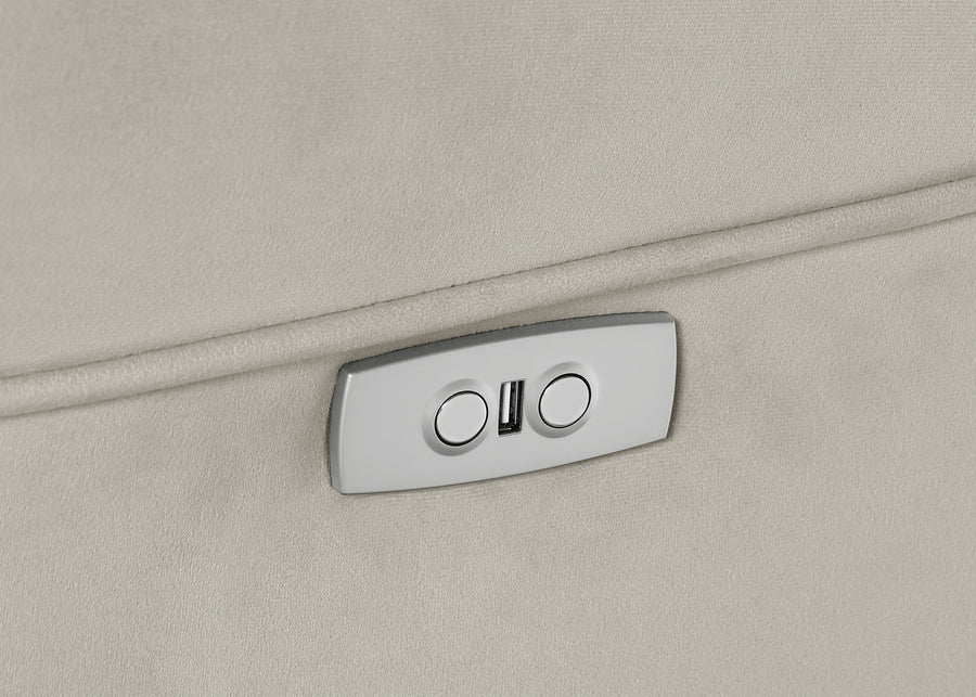 Light Grey Velvet (1484) 6-Emmie Electronic Power Recliner and Swivel Glider with USB Port in LiveSmart Performance Fabric