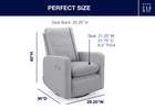 Grey (1485) 26-Cloud Recliner and Swivel Glider with Stain-Resistant Performance Fabric