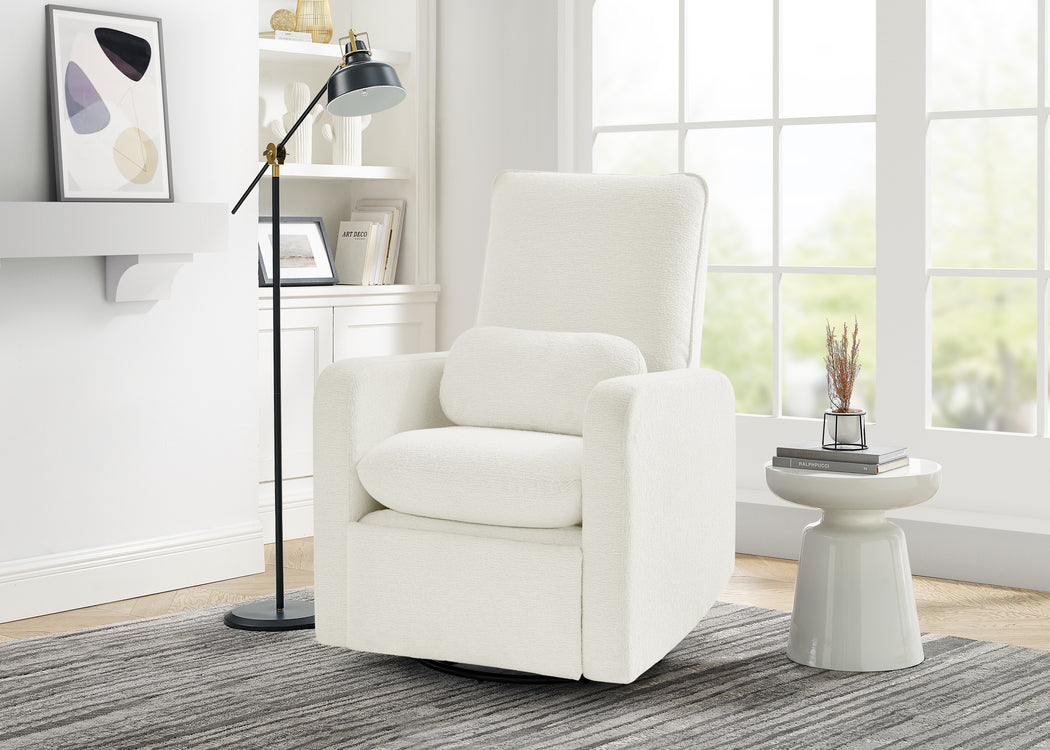 Cloud Recliner and Swivel Glider with Stain-Resistant Performance FabricWhite Boucle (1539)