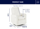White Boucle (1539) 31-Cloud Recliner and Swivel Glider with Stain-Resistant Performance Fabric