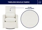 White Boucle (1539) 28-Cloud Recliner and Swivel Glider with Stain-Resistant Performance Fabric