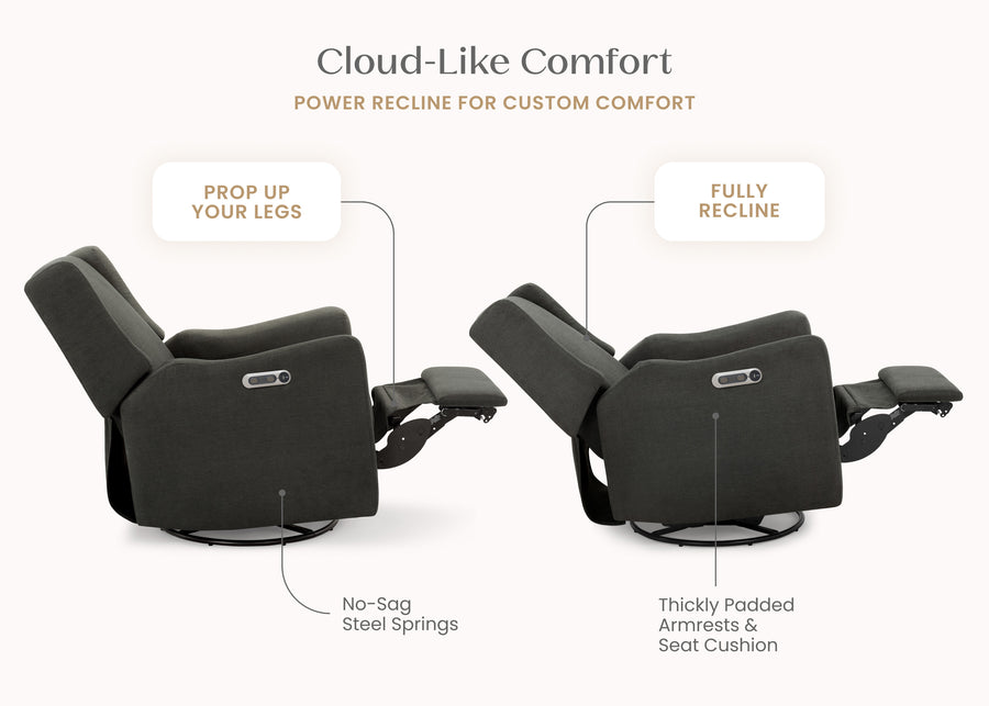 Dark Grey (1455) 33-Mercer Electronic Power Recliner and Swivel Glider with USB-A and Type-C Ports in Stain-Resistant Performance Fabric