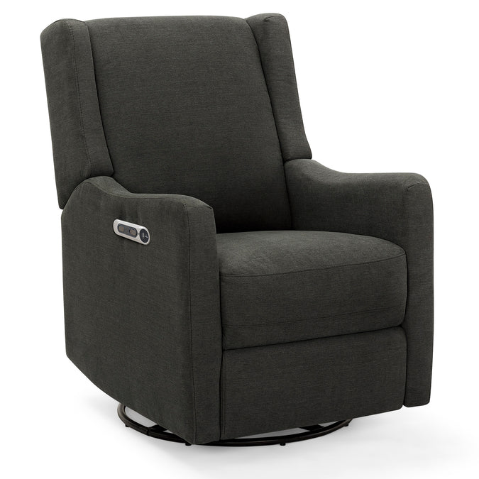 DCB: Dark Grey (1455) 18-Mercer Electronic Power Recliner and Swivel Glider with USB-A and Type-C Ports in Stain-Resistant Performance Fabric