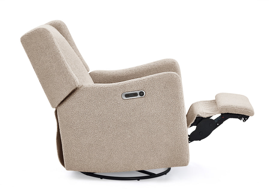 Sand Sherpa (1561) 29-Mercer Electronic Power Recliner and Swivel Glider with USB-A and Type-C Ports in Stain-Resistant Performance Fabric