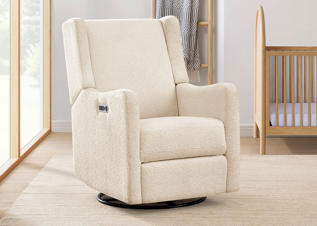 Mercer Electronic Power Recliner and Swivel Glider with USB-A and Type-C Ports in Stain-Resistant Performance FabricShell Sherpa (1562)