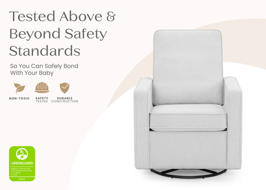 Dovetail Grey (1522) 9-Luna Nursery Swivel Glider