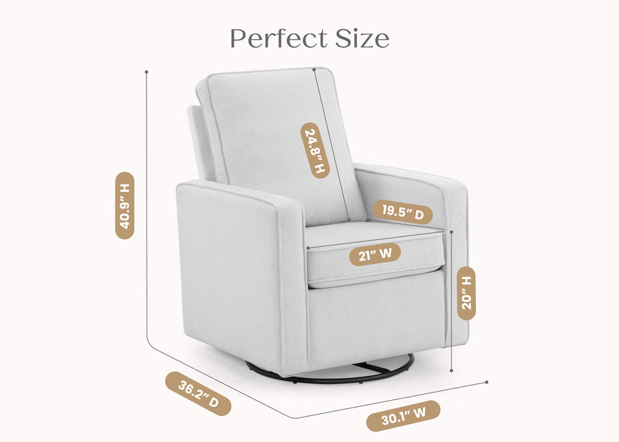 Dovetail Grey (1522) 8-Luna Nursery Swivel Glider