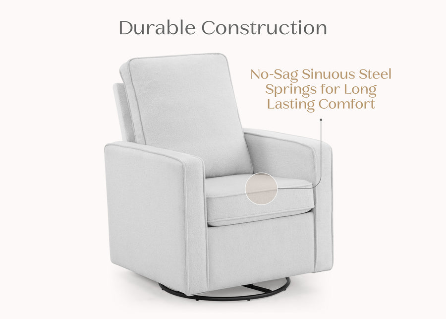 Dovetail Grey (1522) 7-Luna Nursery Swivel Glider