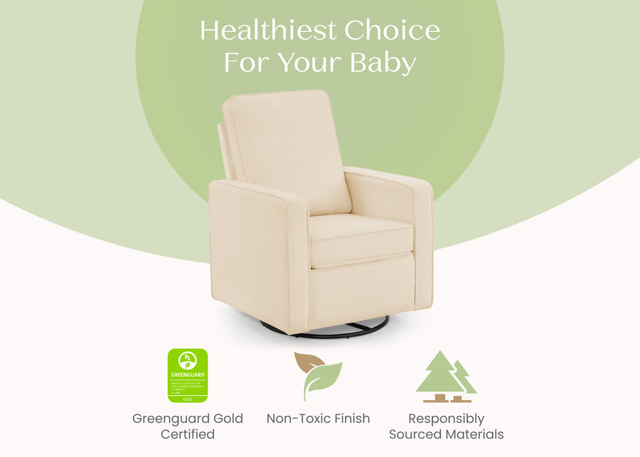 Oatmeal (1523) 20-Luna Nursery Swivel Glider