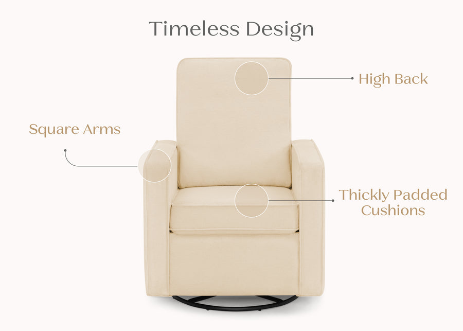 Oatmeal (1523) 21-Luna Nursery Swivel Glider