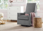 Velvet Charcoal (1370) 1-Andie Nursery Glider Swivel Chair with LiveSmart Fabric