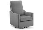Velvet Charcoal (1370) 4-Andie Nursery Glider Swivel Chair with LiveSmart Fabric