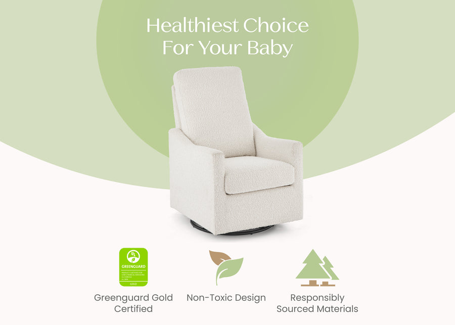 Ivory (1556) 4-Andie Boucle Nursery Glider Swivel Chair