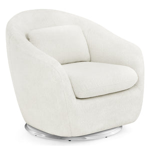 DCB: White Boucle (1539) 6-babyGap Hudson Glider Tub Chair with 360-Degree Swivel