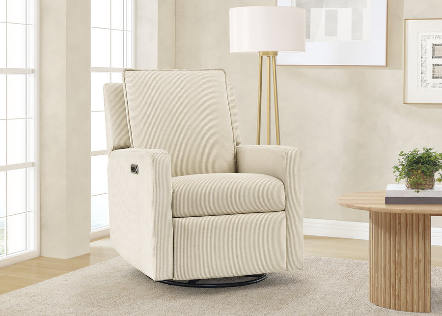 Almond (1581)) 33-babyGap Harlowe Power Recliner and Swivel Glider with USB-A and Type-C Ports in Stain-Resistant Performance Fabric