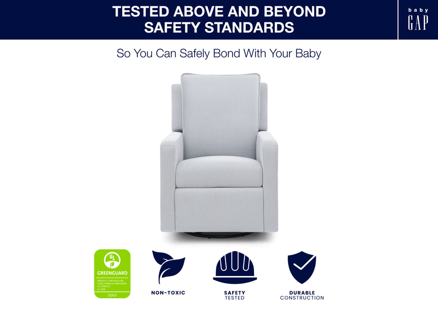 Sky Blue (1582) 64-babyGap Harlowe Power Recliner and Swivel Glider with USB-A and Type-C Ports in Stain-Resistant Performance Fabric