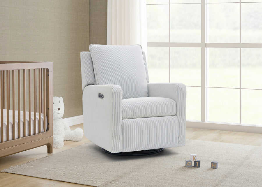 Sky Blue (1582) 25-babyGap Harlowe Power Recliner and Swivel Glider with USB-A and Type-C Ports in Stain-Resistant Performance Fabric