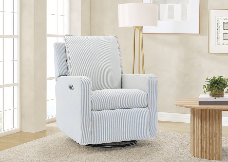 Sky Blue (1582) 26-babyGap Harlowe Power Recliner and Swivel Glider with USB-A and Type-C Ports in Stain-Resistant Performance Fabric