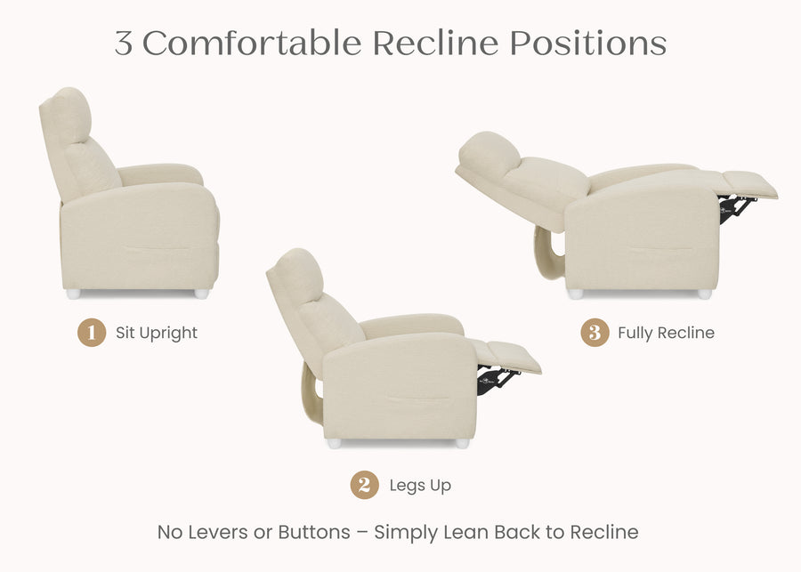 Cream (1585) 3-Riley Pushback Stationary Recliner