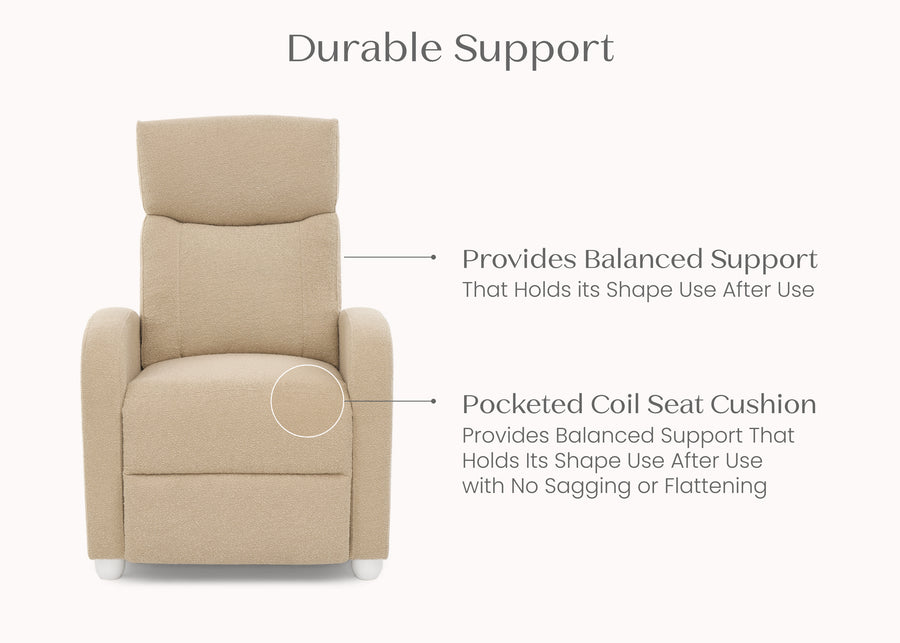 Wheat (1586) 19-Riley Pushback Stationary Recliner