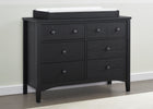 Textured Midnight Grey (1347) 7-Farmhouse 6 Drawer Dresser with Interlocking Drawers