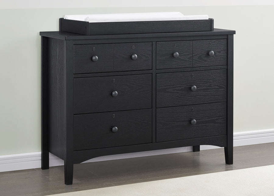 Textured Midnight Grey (1347) 7-Farmhouse 6 Drawer Dresser with Interlocking Drawers