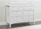 Textured White (1349) 2-Farmhouse 6 Drawer Dresser with Interlocking Drawers