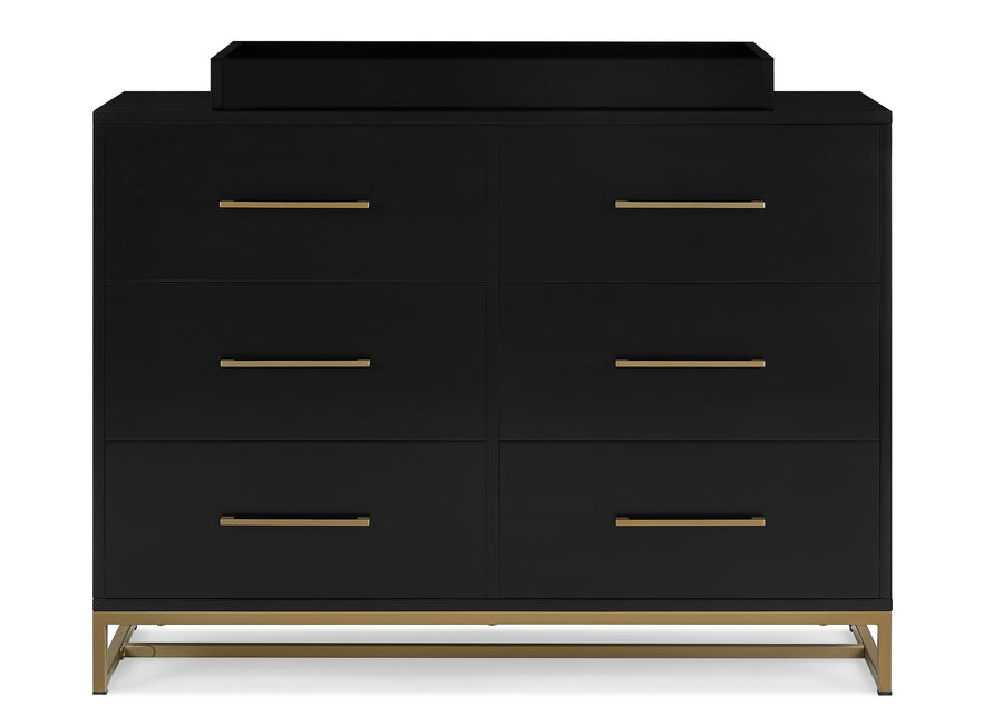 Ebony with Melted Bronze (1500) 21-Jade 6 Drawer Dresser with Interlocking Drawers