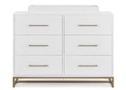 Bianca White with Melted Bronze (186) 3-Jade 6 Drawer Dresser with Interlocking Drawers