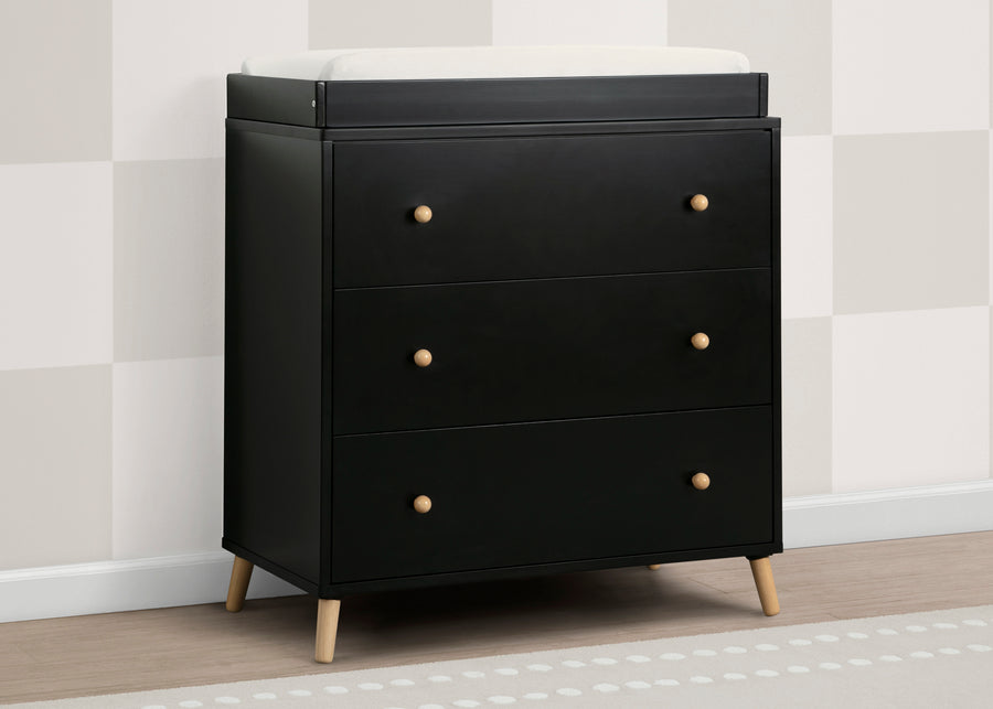 Ebony with Natural (1482) 2-Essex 3 Drawer Dresser with Interlocking Drawers