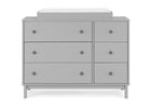 Gray dresser with changing table on a white background 27-babyGap Legacy 6 Drawer Dresser with Interlocking Drawers