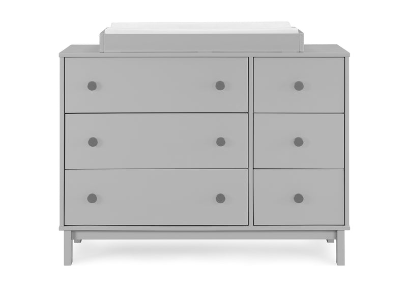 Gray dresser with changing table on a white background 27-babyGap Legacy 6 Drawer Dresser with Interlocking Drawers