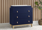 Navy with Natural (1481) 2-babyGap Legacy 3 Drawer Dresser with Leather Pulls
