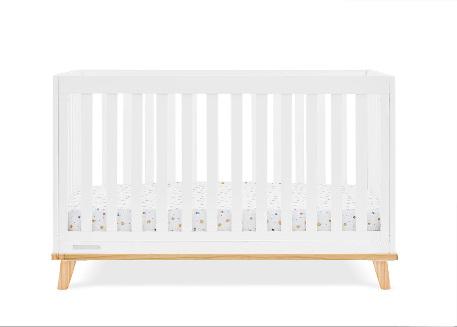 Bianca White with Natural (123) 26-Frankie 4-in-1 Convertible Crib