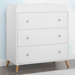 Jordan 3 Drawer Dresser with Interlocking Drawers - Bianca White with Natural (123) - Accessories