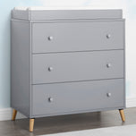 Jordan 3 Drawer Dresser with Interlocking Drawers - Grey with Natural (1359) - Accessories