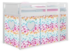 Hearts (3014) 13-Bed Tent - Curtain Set for Twin Loft or Bunk Bed (Bed Sold Separately)